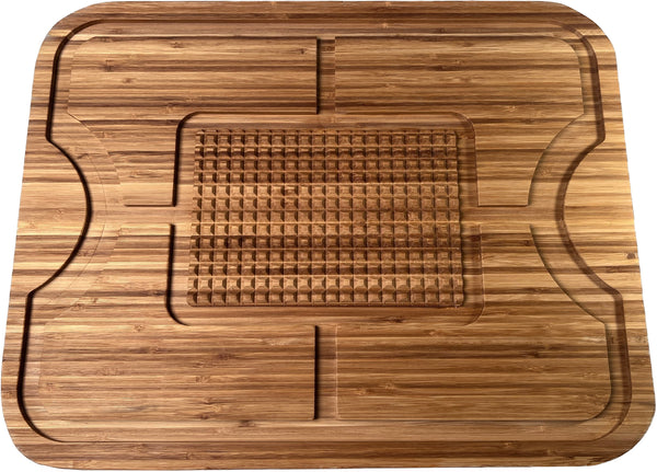 Large Bamboo Cutting Board with Modern Cut Edge –