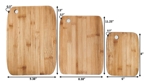 Simply Bamboo Brown 3 Piece Valencia Bamboo Board Set - 15