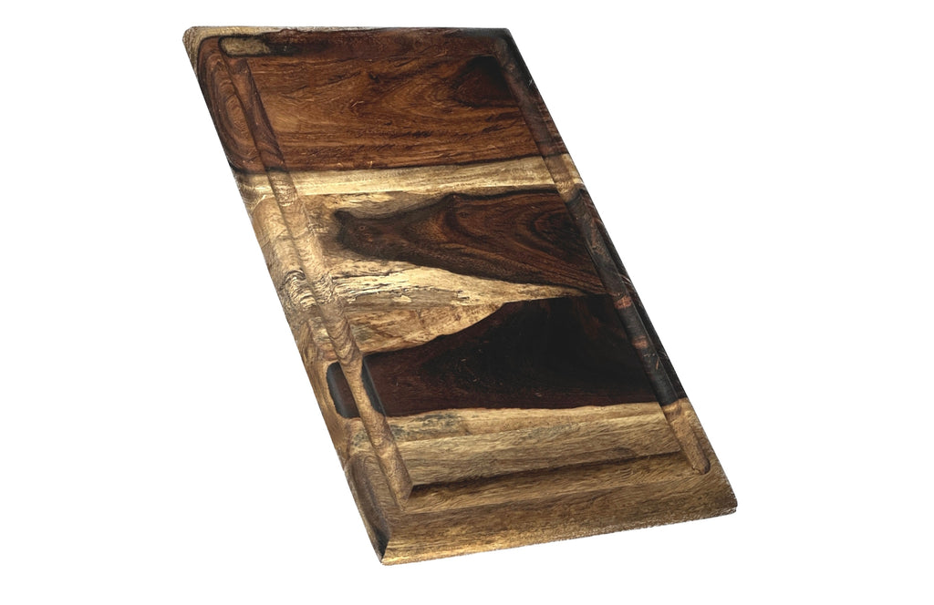 Mountain Woods Brown Large Organic Hardwood Sheesham Cutting Board w/ Juice groove - 19" (Maximum 5 Per Order Please.)