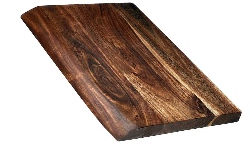 Mountain Woods Brown Hand Crafted LIVE EDGE Cutting Board/Serving Tray made with Solid Acacia Hard Wood - 18"