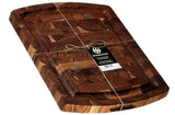 Mountain Woods Brown Extra Large Organic End-Grain Hardwood Acacia Cutting Board w/ Juice groove - 15"