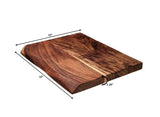 Mountain Woods Brown Hand Crafted LIVE EDGE Cutting Board/Serving Tray made with Solid Acacia Hard Wood - 15"