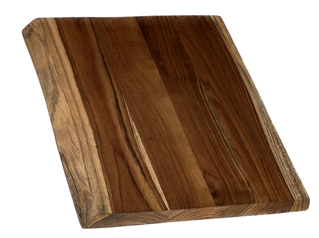 Mountain Woods, Large Brown Hand Crafted Live Edge Teak Cutting Board/Serving Tray | Cheese Board | Chopping board | Charcuterie board | Reversible Butcher Block – 15"x11"x1" (Maximum 5 Per Order Please.)