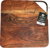 Mountain Woods Large Organic Hardwood Acacia Cutting Board w/ metal handle - 14.5"