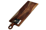Mountain Woods Natural Brown Organic Edge-Grain Hardwood Sheesham wooden Paddle Server/Cutting Board, 18”X6.5”X.625”