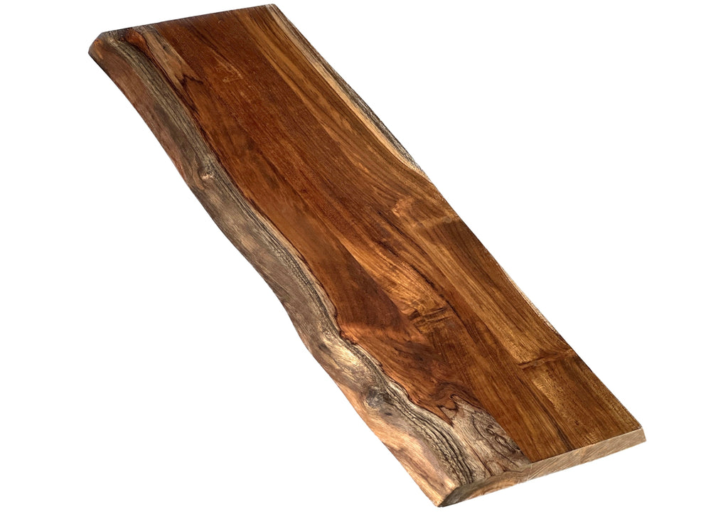 Mountain Woods, Large Brown Hand Crafted Live Edge Teak Cutting Board/Serving Tray | Cheese Board | Chopping board | Charcuterie board | Reversible Butcher Block – 27" x 9" x 1" (﻿Maximum 5 Per Order Please.)