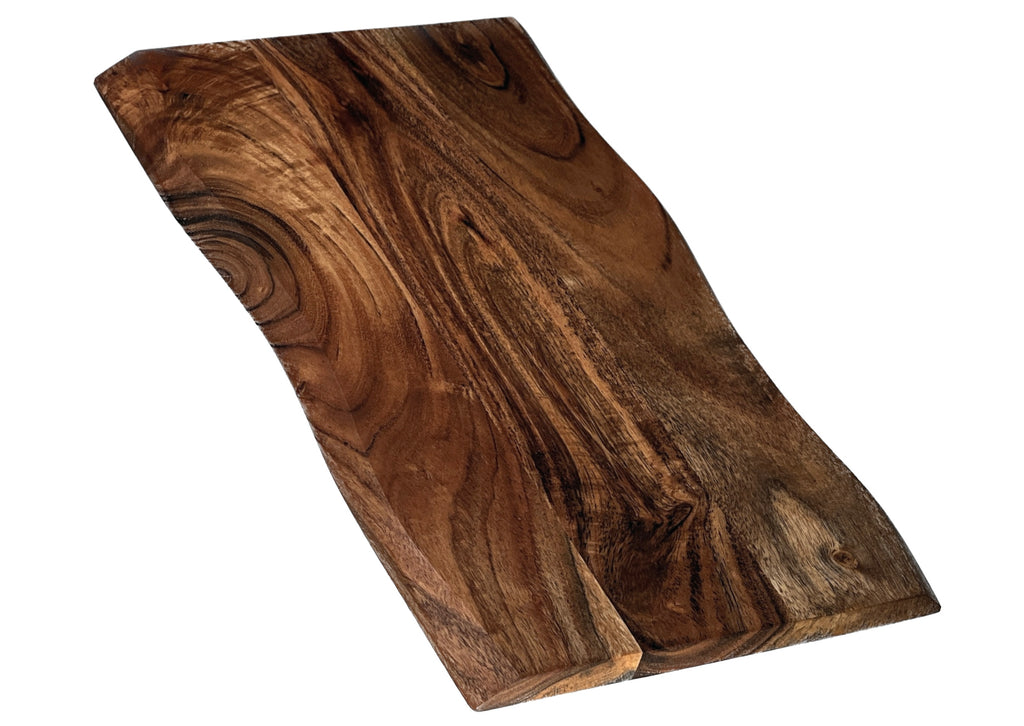 Mountain Woods Brown Hand Crafted LIVE EDGE Acacia Cutting Board/Serving Tray - 15" (Maximum 5 Per Order Please.)