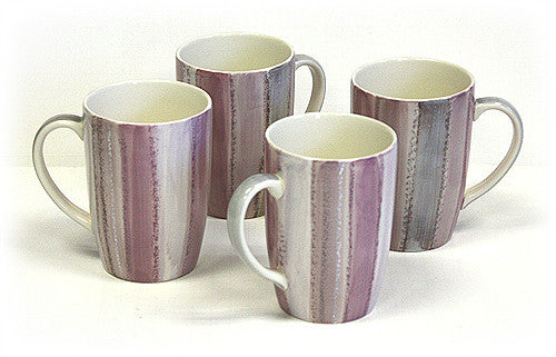 Hues & Brews Multi-color 4 Piece 14 Oz. Rose Quartz Style Mug Set