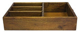 Mountain Woods 4 Section Merlot Vintage Style Brown Mango Wood Organizer Tray/Caddy w/ Metal Handles 2