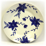 Hues & Brews 4 Piece White/Blue Blossoms Plate Set 2