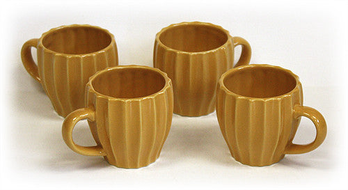 Hues & Brews 4 Piece 6 Oz. Mineral Yellow Textured Tea Mug Set