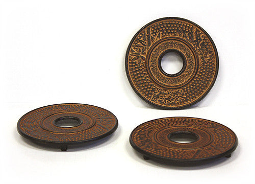 Hues & Brews 3 Piece Tangerine Cast Iron Trivet Set - 5.5