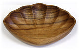 Mountain Woods Medium Artisan Acacia Wood Clam Shell Serving Bowl