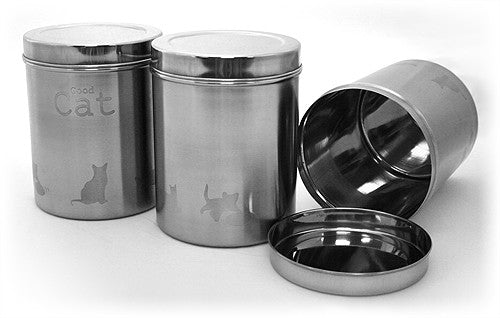 APetProject 3 Piece Stainless Steel Food Canister Set 1