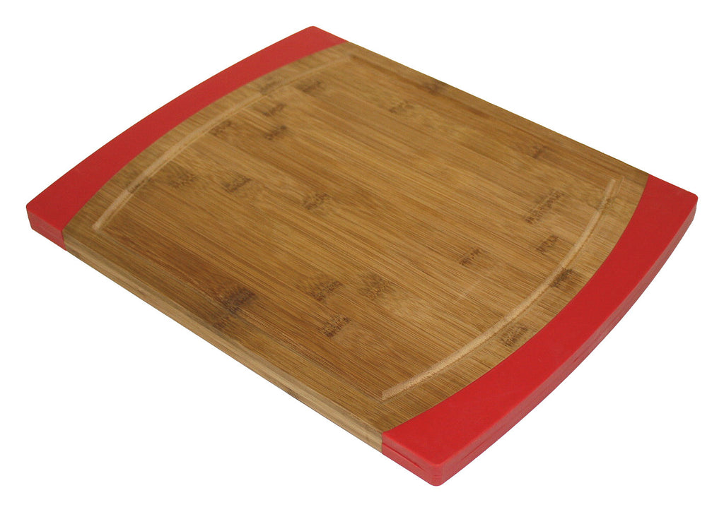 Simply Bamboo 15 x 12 Non-Slip Valencia Bamboo & Silicone Cutting Board (RED)