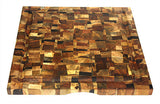 Extra Large Organic End-Grain Hardwood Acacia Cutting Board, with Juice groove, Best Kitchen chopping Board (Butcher Block) for Meat, Cheese, and Vegetable Serving Tray with Carved-In Handles 16" X 16" X 1"
