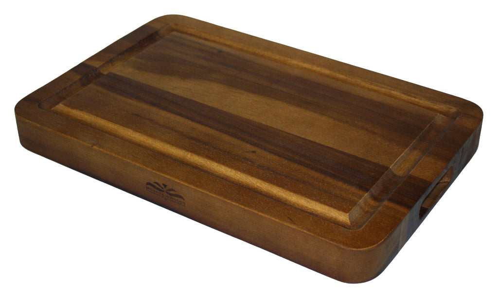 Mountain Woods Brown Large Organic Edge-Grain Hardwood Acacia Cutting Board w/ Juice groove 1