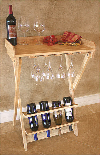 Mountain Woods Natural Finish Folding Wine Table