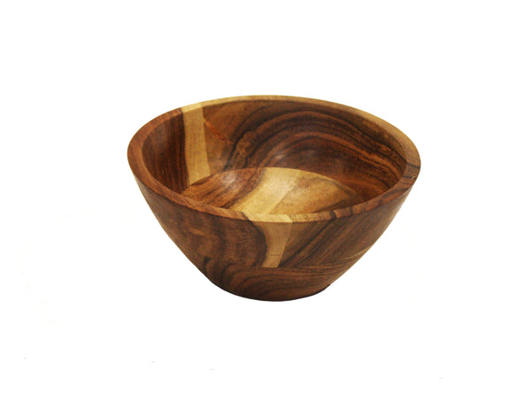 Mountain Woods 7” Organic Brown wood Bowl | Serving Salad, Pasta, Frui
