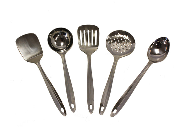 5 Piece Serving Spoon, Stainless Steel Cooking Utensils Set #48076