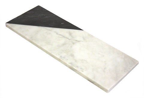 Mountain Woods 12 x 6 Genuine French White and BlackMarble Stone Cheese/ Cutting Board