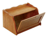 Mountain Woods Honey Oak Finish Bread Box with Rattan Lid 2