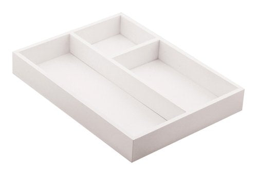 White 3 Compartment White Organizer Tray