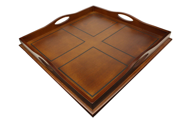 Square wooden tray for ottoman hotsell