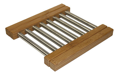 Expandable Bamboo & Steel Trivet by Simply Bamboo