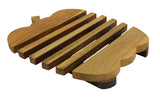 Handmade Adorable Tomato Teak Wood Trivet for Hot Dishes, Pot Pan or Tea Pot Holder, Approximately 8.5”X 7”
