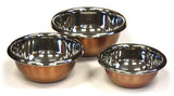 3 Piece Stainless Copper Mixing Bowl Set