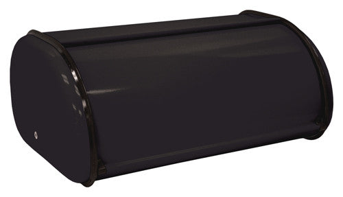 ZUCCOR Black Milano Fingerprint-Proof Powder Coated Steel Bread Box / Storage Box