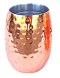 Double Wall Stainless Steel Copper Finish Tumbler Shaped Cocktail Moscow Mule Mug, 18 oz. With Stainless Steel Straw