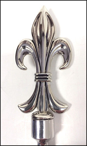 Zuccor 2 Piece Ash Brown Fleur-de-Lis Polished Metal Luxury Gourmet Ch