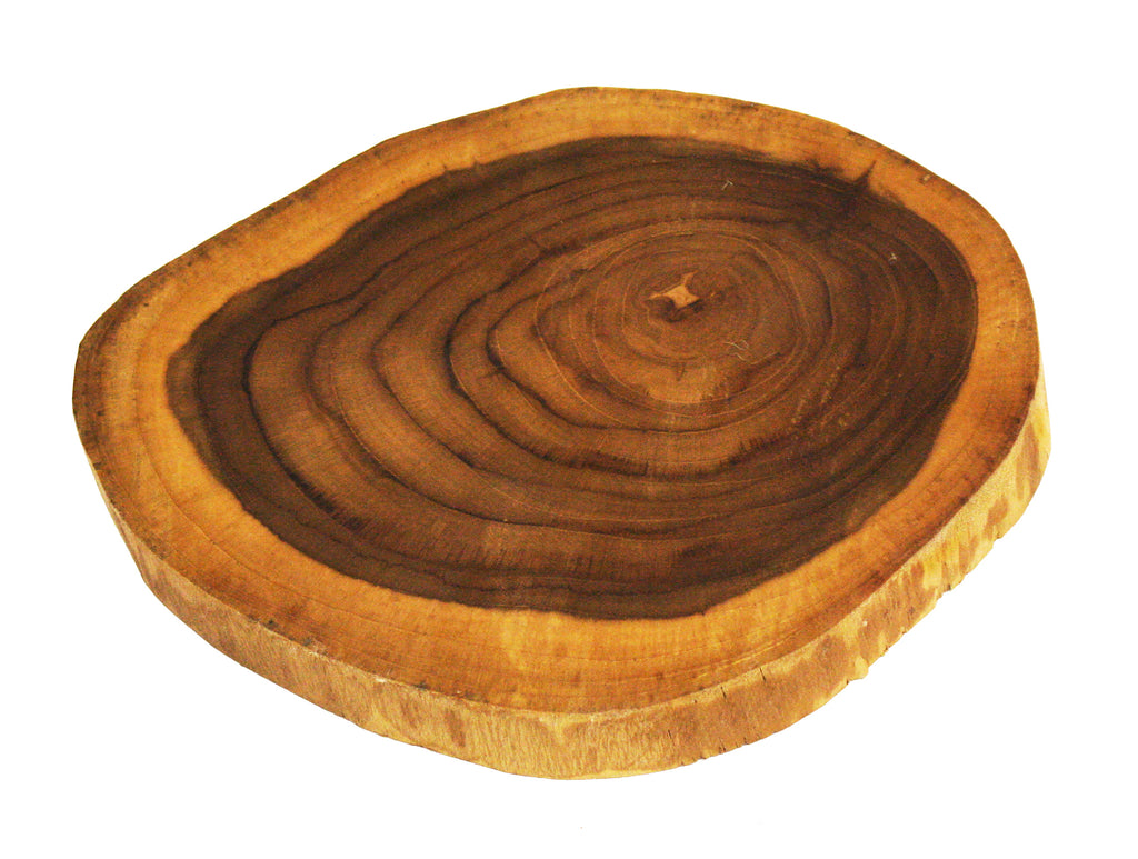 Mountain Woods Brown Solid Teak Wood Live Edge Cutting Board/Serving Board | Butcher Block | Wood Chopping Board | Carving Meat, Vegetables, Fruits - 8" x 8" x 1"