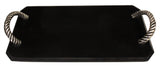 Handmade Organic Marble / Black Granite server board with Metal Handle, 18”X9”