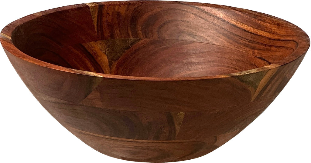 Mountain Woods Large Organic Brown wood Bowl | Serving Salad, Pasta, Fruits, Dessert, Cereal, Snacks | Decorative Bowl | Perfect Gift - 12" x 12" x 4.25"