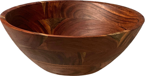 Mountain Woods Large Organic Brown wood Bowl | Serving Salad, Pasta, Fruits, Dessert, Cereal, Snacks | Decorative Bowl | Perfect Gift - 12" x 12" x 4.25"