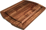 Mountain Woods Brown Organic Edge Grain Hardwood Acacia Cutting Board w/ Juice Grove - 15"
