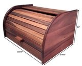 Mountain Woods Brown Acacia Wood Large Bread Box and Storage Box with Rolltop Lid - 15.875"