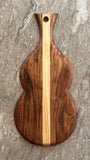 Mountain Woods Natural Brown Violin Serving/Cutting board Made With Organic Acacia Wood, 18”X8.5”X.625”