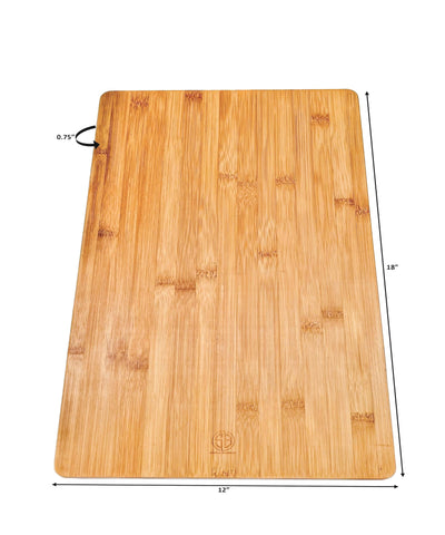 Simply Bamboo Valencia Eco-Friendly Bamboo Wood Cutting Board for Kitchen |  Chopping Board | Carving/Slicing Vegetables, Meat, Fruits | 100% Organic 