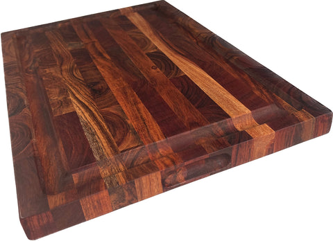 Mountain Woods Large Organic Hardwood Acacia Cutting Board w/ metal handle  - 14.5