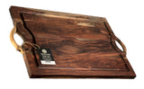 Mountain Woods 24”X15”X1” Sheesham Cutting Board or Serving Tray  W/Juice Groove and wood handle (﻿Maximum 5 Per Order Please.)