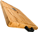 Organic Extra Large Bamboo Cutting Board with Black Aluminum Handles - Reversible Wood Cutting Board - Bamboo Carving Board for Meat Cheese Vegetables – Large Juice Groove – 22.75 ” X 15.75 ” X 1.5”