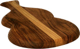 Mountain Woods Natural Brown Violin Serving/Cutting board Made With Organic Acacia Wood, 18”X8.5”X.625”