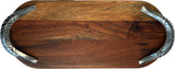 Mountain Woods 21.5”X9X2.50” Serving Tray with unique Metal Handles
