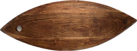 Mountain Woods Fish Shaped Serving/Cutting board Made With Organic Brown Acacia Wood, 27"X10"X.625"