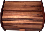 Mountain Woods Brown Acacia Wood Large Bread Box and Storage Box with Rolltop Lid - 15.875"