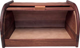 Mountain Woods Brown Acacia Wood Large Bread Box and Storage Box with Rolltop Lid - 15.875"